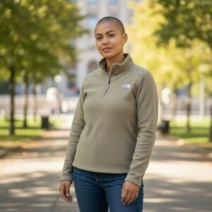 The North Face TKA 100 Glacier 1/4 Zip Fleece Pullover Misty Sage Size M